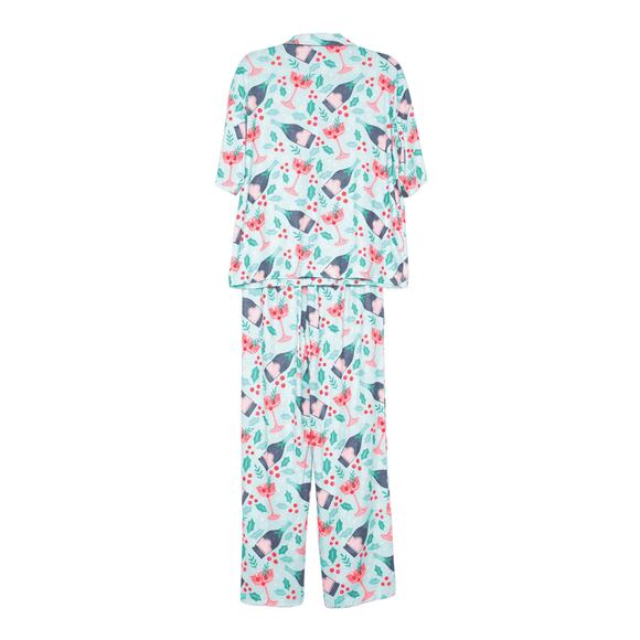 Katydid Christmas Champagne, Coupes & Holly Matching Holiday PJs - Picture 4 of 4